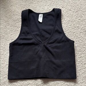 90 Degree By Reflex Black Sleeveless Fitted Crop Top